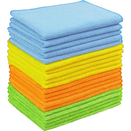 Simple Houseware Microfiber Cleaning Cloth 20 Pack, 12" x 16", 4 Colors - size: 20-Pack