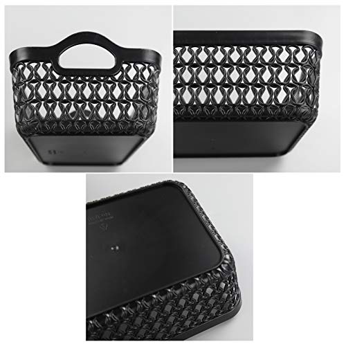 12-Pack Mini Plastic Storage Basket Trays with Handle, Black - size: mini