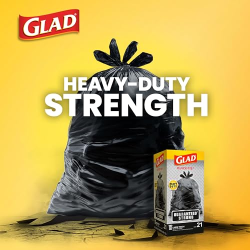 Glad Trash Bags, Strong Quick-Tie Large Garbage Bags - 30 Gallon - 21 Count (Package May Vary) - size: 21 Count (Pack of 1)