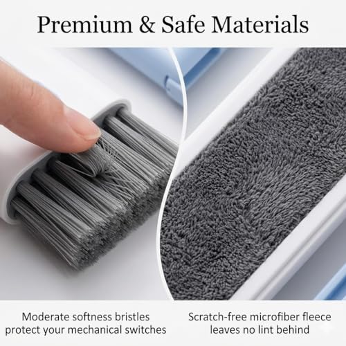 7-in-1 Multifunctional Electronics Cleaning Kit, Portable Keyboard Cleaner with Spray Bottle, Brush, Earbud Cleaner Tool for AirPods, Laptop, Phone, Screen, Camera, Headphones - color: Blue