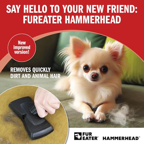 Hammerhead Pet Hair Remover Vacuum Attachment, Rubber Brush | Wide Lamellae Head, Dog & Cat Hair, Сouch, Carpet & Upholstery, Vacuum or Hand Use, Fits 1-1/4, 1-3/8 & 1-1/2 in Round Hoses - color: Newer Model