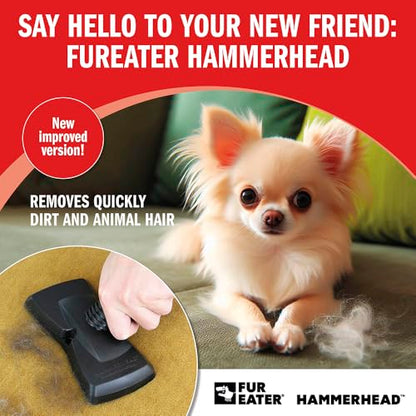 Hammerhead Pet Hair Remover Vacuum Attachment, Rubber Brush | Wide Lamellae Head, Dog & Cat Hair, Сouch, Carpet & Upholstery, Vacuum or Hand Use, Fits 1-1/4, 1-3/8 & 1-1/2 in Round Hoses - color: Newer Model