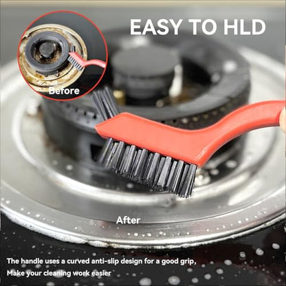 Crevice Cleaning Brush Set 3pcs, Nylon Bristles with Curved Handle Grip for Rust Removal, Dirt, Wire Brush for Bathroom Gap, Home, Kitchen, Bathroom, Window, Vehicle, Faucets, Toilet, Etc - style: Nylon