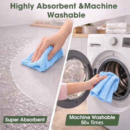 Microfiber Cleaning Cloth Roll - 100 Pack Tear Away Microfiber Paper Towels, Reusable, Washable, Scratch-Free, Kitchen Towels for Car, Home, Kitchen, Glass, Dishes (Blue) - color: Blue