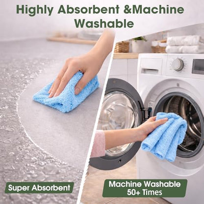Microfiber Cleaning Cloth Roll - 100 Pack Tear Away Microfiber Paper Towels, Reusable, Washable, Scratch-Free, Kitchen Towels for Car, Home, Kitchen, Glass, Dishes (Blue) - color: Blue