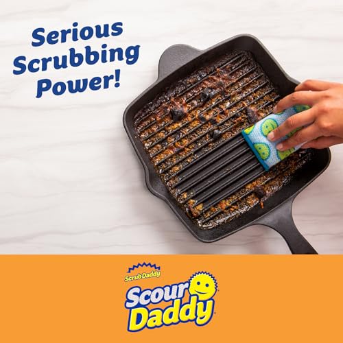 Scrub Daddy Scour Daddy Scouring Pad - Non Scratch Scouring Pad - Sponges for Dishes & Cleaning Supplies - Durable & Odor Resistant - 3 Count (12 Pack) - style: Scour Daddy