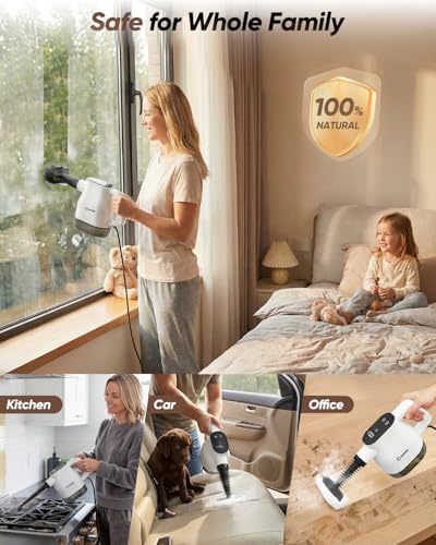 Saker EverSteam Instant-Heat Steam Cleaner for Home,15s Heat-up Handheld Steam Cleaner, Lightweight Portable Continuous Refill Steamer for Deep Cleaning of Floor, Car and Kitchen - size: With 5 Fiber Cloths