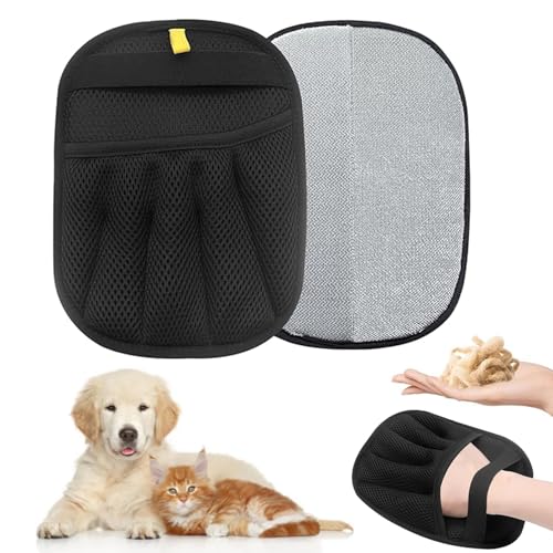 Vingtank 2Pcs Pet Hair Remover Glove, 2025 Upgraded Pet Hair Remover Electrostatic Gloves Reusable Cat & Dog Hair Removal Tool for Couch, Furniture, Carpet, Car Seat