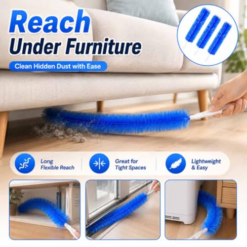 Bendable Microfiber Head, Reusable Dust Remover, 2026 New Fan Cleaning Brush Bendable Cobweb Duster Washable ldeal for Electric Fans Air Conditioning, Home Car Vents, Curtain (4Pcs Gray) - color: 4pcs Gray
