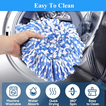 10 Pack O-Cedar Spin Mop Head Replacements, 100% Microfiber, Compatible with RinseClean 2-Tank System, Machine Washable, Easy to Replace and Highly Absorbent for Floor Cleaning - size: 10 Count