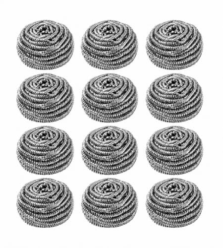12Pcs Stainless Steel Scrubbers for Dishes, Pots, Pans, & Sinks - Steel Wool Scrubber Pads for Kitchen Cleaning