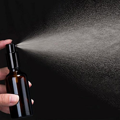YIZHAO Amber Glass Spray Bottles 2oz, with Small Fine Mist Spray, Metal Cap, Refillable for Essential Oil,Travel,Cleaning,Perfume,Aromatherapy,Makeup – 12 Pcs - color: Amber, size: 50ml-12