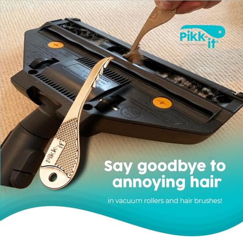 Pikk-it Vacuum Hair Brush Cleaner Tool – Removes Tangled Hair from Vacuums & Hairbrushes | Pet & Human Hair Removal Comb Rake | Improves Vacuum Cleaning Power (Single/Twin Pack) (1)