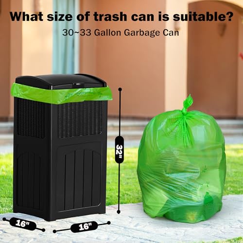 Compost Bags 33 Gallon 125 Liter Extra Thick 1.2 Mils Compostable Food Scrap Waste Bags with US BPI ASTM D6400 and Europe OK Compost Home Certified 20 Counts - style: 33 Gallon
