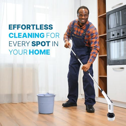 PURSONIC Cordless Rechargeable Power Scrubber Brush with 7 Heads - Extendable & Versatile for Effortless Cleaning
