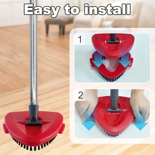 Mop Heads Replacement for Ocedar, Mop Replace Head for Ocedar EasyWring 1 Tank, Microfiber Spin Mop Refills, Include 4 Spin Mop Replacement Head Deep Cleaning Machine Washable with 2 Scrubber Mop Head - color: White&green