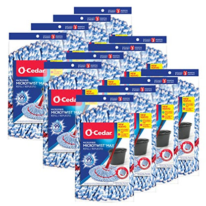O-Cedar MicroTwist MAX Microfiber Refill (Pack of 12) - size: 1 Count (Pack of 12)