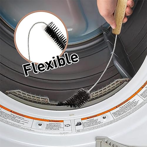 Lint Trap Cleaning Tool, Dryer Lint Vent Trap Cleaner Brush, Clothes Dryer Lint Trap Cleaner, Long Flexible Refrigerator Coil Cleaning Brush, Dryer Vent Cleaner Brush, Air Duct Cleaning Tools