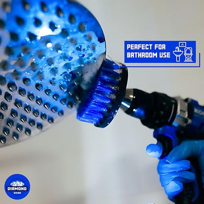 Diamond Shine 4" Medium Drill Brush Attachment with 6" Extension – Power Scrubber for Tile, Grout, Bathtub, Shower, Sink & Multi-Surface Cleaning