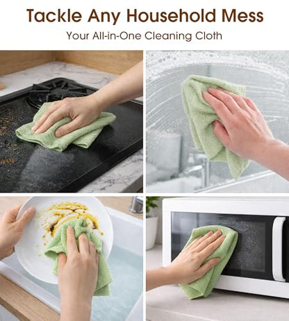 KitchLife Microfiber Cleaning Cloth Roll, 100 Pack - Tear-Away Microfiber Paper Towels, Lint-Free, Reusable, Washable for Kitchen, Car, Dishes, and Sensitive Surfaces (Bean Green) - color: Bean Green, size: 100 Pack