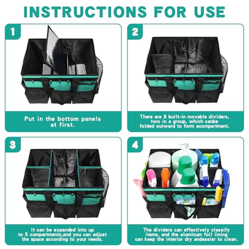 Wearable Cleaning Caddy Bag,WithDetachable Divider cleaning bags for housekeepers, With Adjustable Shoulder Strap for Cleaners & Housekeeper