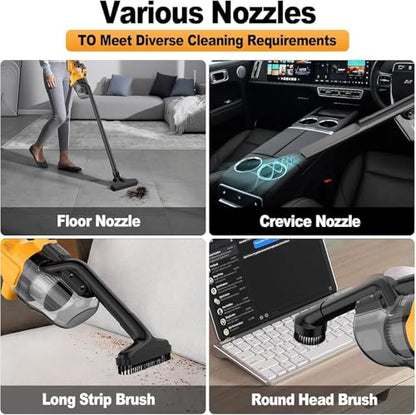 Handheld Vacuum Cordless 20V with 2-Pack 4Ah Batteries and Charger, 5-in-1 Car Vacuum with 500W Powerful Motor, Replacement for Dewalt Vacuum,Lightweight Portable for Home, Car, Pet Hair