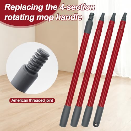 4-Section Spin Mop Handles, Mop Base for Ocedar EasyWring 1 Tank System, Mop Handle Mop Base Set for O Cedar, American Thread Joint