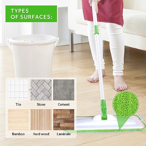 16.5" Microfiber Mop Pads Refills, 3 Pack Reusable Replacement Heads | reusable wet mop refills, machine washable for 14-16 inch spray mops, hardwood floors, dust cleaning & scrubbing - color: 16"green*3