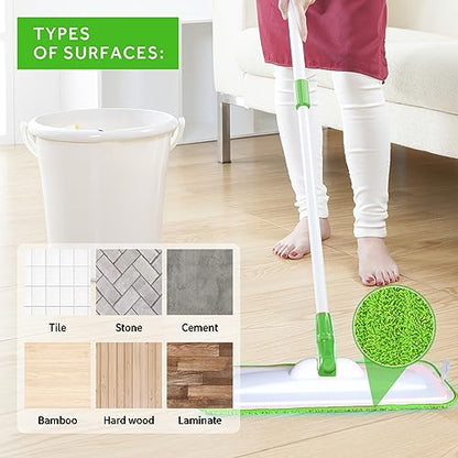 16.5" Microfiber Mop Pads Refills, 3 Pack Reusable Replacement Heads | reusable wet mop refills, machine washable for 14-16 inch spray mops, hardwood floors, dust cleaning & scrubbing - color: 16"green*3