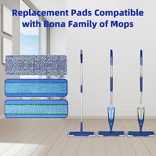 8 Pack Mop Pads Replacement for Bona Family of Mops, Washable & Reusable Microfiber Cleaning Pad for Hardwood and Multi-Surface (3 Deep Clean Pads + 3 Microfiber Cleaning Pads + 2 Dusting Pads) | Washable & Reusable Cleaning Pad for Hardwood and Multi-Sur