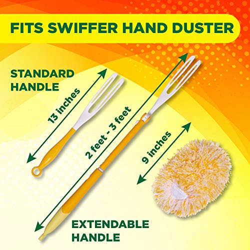 Millifiber 360° Reusable Duster Refills for Swiffer Hand Dusters (4-Pack) | Handle not included, microfiber duster covers, machine washable duster cleaning pads - size: 4 Count (Pack of 1)