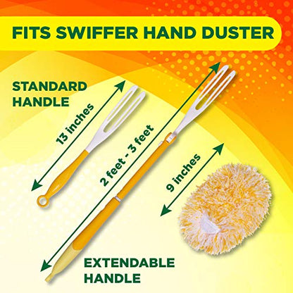 Millifiber 360° Reusable Duster Refills for Swiffer Hand Dusters (4-Pack) | Handle not included, microfiber duster covers, machine washable duster cleaning pads - size: 4 Count (Pack of 1)