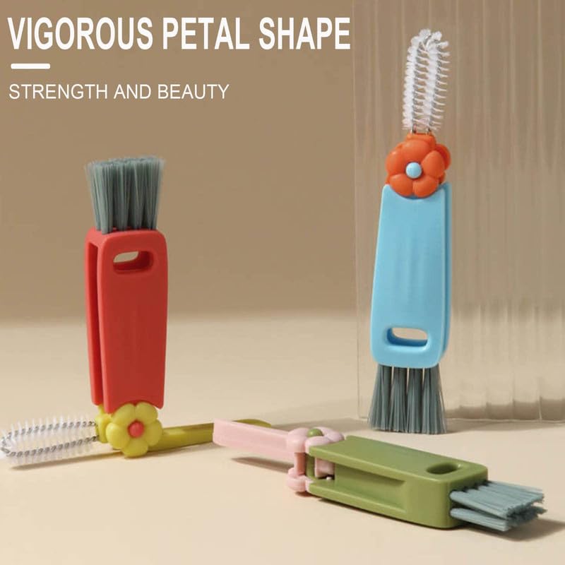 3 in 1 Multifunctional Cleaning Brush - Portable Cup Lid Cleaner with Crevice Brush for Tight Spaces & Baby Bottles (F) - color: F