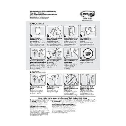 Command Bath Razor Holder, Clear Frosted, 1-Holder, 1- Water-Resistant Strip, Organize Damage-Free