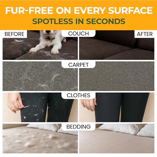 Roller Pet Hair Remover – Reusable Lint Roller for Cat & Dog Hair on Carpet, Couch, Car, Furniture, Rugs & Bedding – Portable, Eco-Friendly