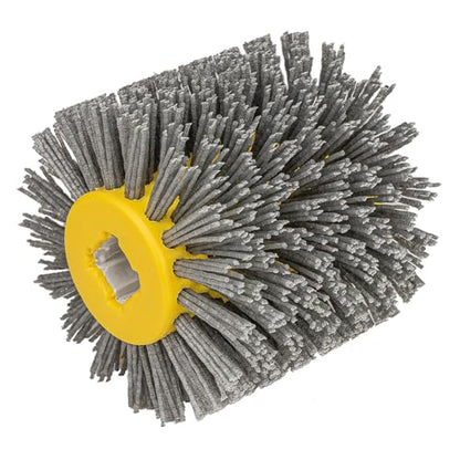 Nylon Bristle Drum, Grit 180, 4.33" x 4", 110x100mm, Scale and Rust Stripping, for Burnishing Polishing Machine - style: Nylon Bristle Drum #180