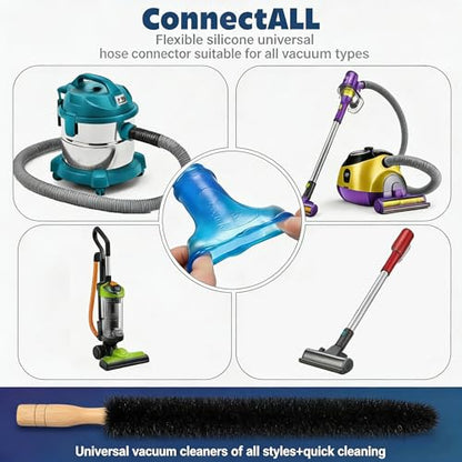 Universal Dryer Vent Cleaner Kit Compatible with All Vacuum Cleaner Include Vacuum Hose Attachment Accessories Brush Lint Brush,Dryer Vent Vacuum Hose