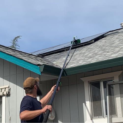 Lightweight 24 Feet Solar Panel Cleaning Brush & Pole Water Fed Pole Kit Window Cleaner & Solar Panel Cleaning System Washing Equipment Tool Solution - size: 24FT