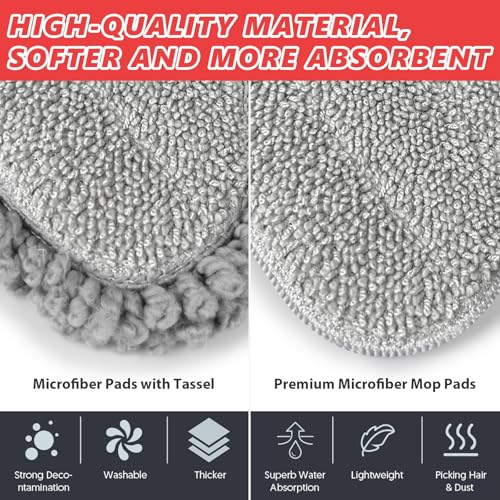 HOMTOYOU Microfiber Hardwood Floor Mop: Spray Mop for Cleaning Wood Floors | Wet Mopping & Dry Sweeping, 3 Reusable Refill Pads, 1Pcs 400+ML Refillable Bottle, 360° Swivel Head, Black - color: Black Red