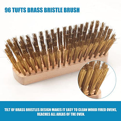 Pizza Oven Brush 7 Inch Brass Bristles Replacement Brush Head and Scraper - size: 7" Replacement Brush Head