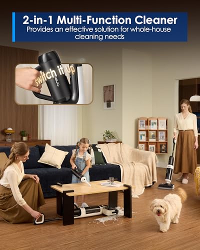 Tineco Floor One Switch S6 Stretch Breeze Wet Dry Vacuum Cleaners, Floor Cleaner Mop 2-in-1 Cordless Vacuum for Multi-Surface, 20kPa Suction, Anti-Tangle Design, Flashdry Self-Cleaning, 180° Lay-Flat - style: Floor One Switch S6 Stretch Breeze