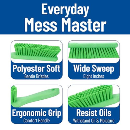 SPARTA 8 Inch Soft Counter Brush with Polyester Bristles and 5 Inch Handle, Color Coded Handheld Broom for Tables Countertops and Foodservice Surfaces, 13 Inch Overall Length, Lime - color: Lime