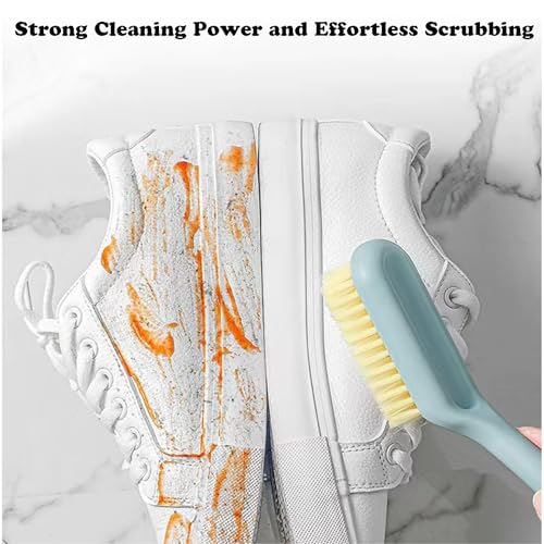 2Pack Shoe Cleaning Brush -Sneaker Shoe Cleaner Brush-Soft Bristle Cleaning Shoes Scrubber-Long Handle Shoe Scrubbing Brush-White Sneaker Cleaner Brush-Shoe Brushes for Cleaning - color: White