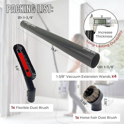 For Miele C1 C2 C3 Vacuum Attachments Accessories for High Ceilings, Venetian Blinds, Fans, Cobwebs & High Up Spaces: : 4 Pack Vacuum Extension Wands, Flexible Dust Brush, Horse Hair Dusting Brush