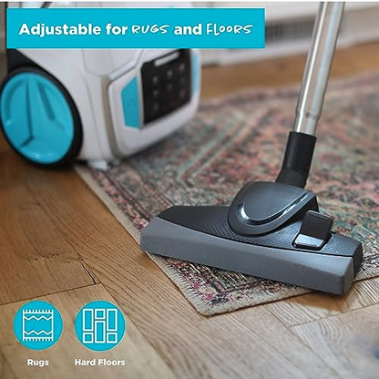 Simplicity Vacuums Scout Canister Vacuum Cleaner, Compact Rug and Wood Floor Vacuum, Household Vacuum Cleaners Feature Extendable Wand and Digital Suction Control…