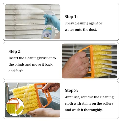 4 Pcs Window Venetian Blind Cleaner Duster Tool, Reusable 7 Finger Dusters Brush Dusting Cleaner Tool for Dust Removal in Blinds, Fans, and Air Vents - style: 4 Pcs