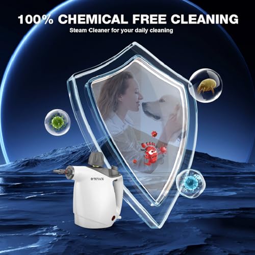 TICYACK Handheld Steam Cleaner, Steam Cleaner with 16 PCS Accessory & Safety Lock, 500ML Capacity, Multi-Surface Deep Cleaning for Home, Car, Bathroom, Grout, Floor, Window (White) - color: White