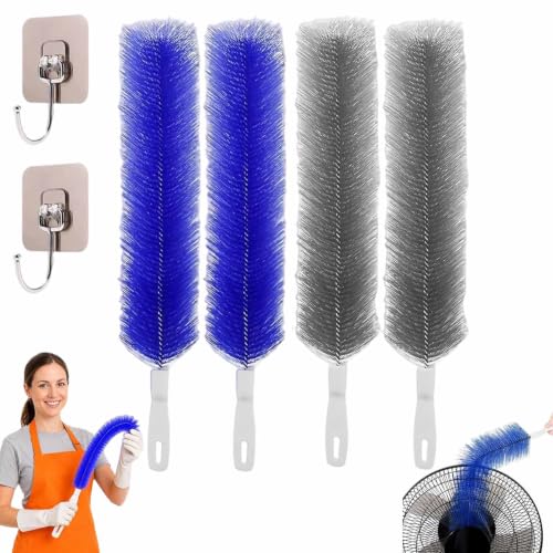 Bendable Microfiber Head, Reusable Dust Remover, 2026 New Fan Cleaning Brush Bendable Cobweb Duster Washable ldeal for Electric Fans Air Conditioning, Home Car Vents, Curtain (4Pcs Mixed) - color: 4pcs Mixed