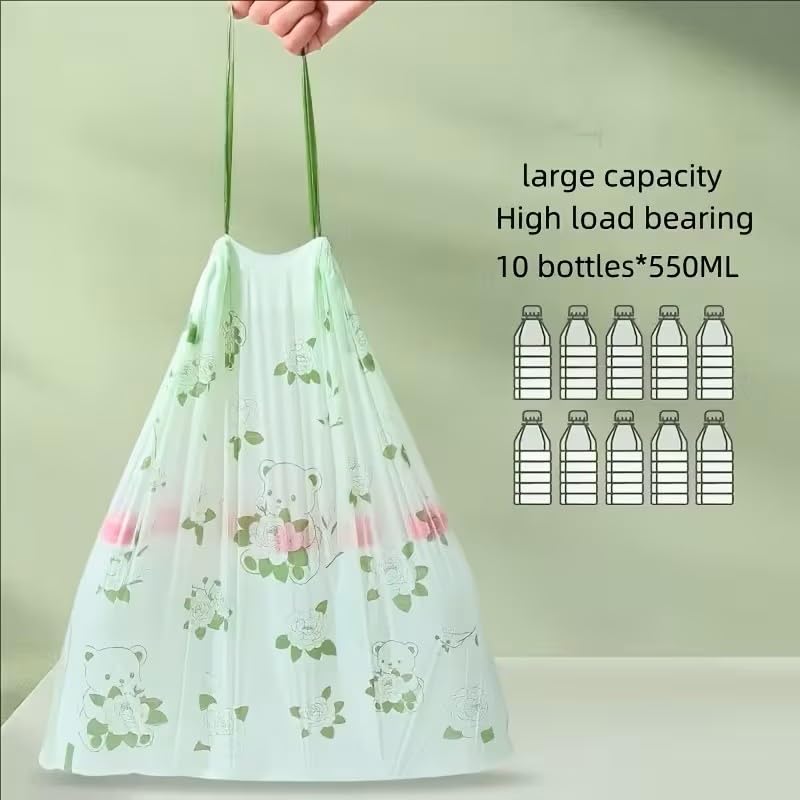50pcs/Roll Household Drawstring Garbage Bags, Thick And Durable Material, Not Prone To Tearing, Plastic Trash Bags