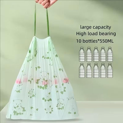 50pcs/Roll Household Drawstring Garbage Bags, Thick And Durable Material, Not Prone To Tearing, Plastic Trash Bags